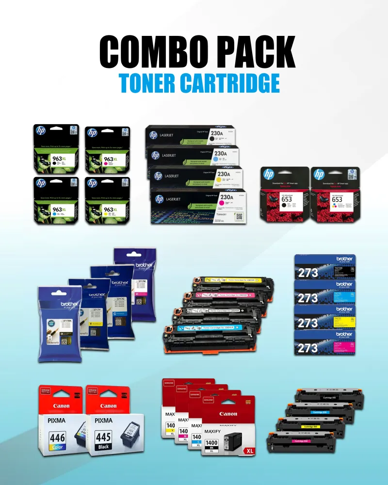 Combo Pack - Ink Bottle / Cartridge / Toners