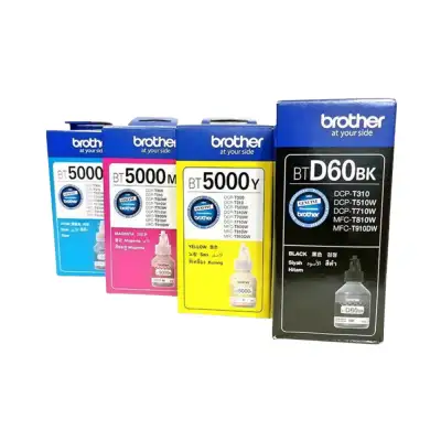 Brother D60 Multi Combo Pack D60Bk Bt5000 Cmy Black + Bt5000 Cyan + Magenta + Yellow Ink Bottles