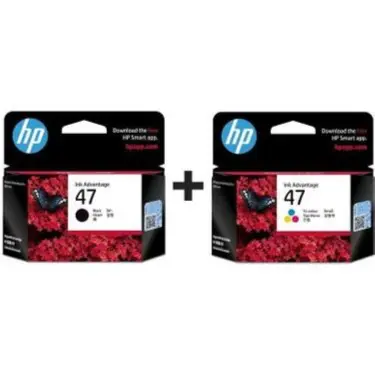 HP 47 Combo Pack (Black + Tri-Color) Original Ink Cartridges