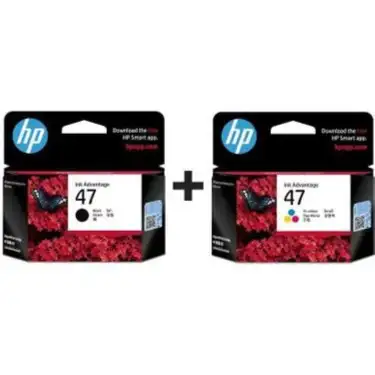 HP 47 Combo Pack (Black + Tri-Color) Original Ink Cartridges