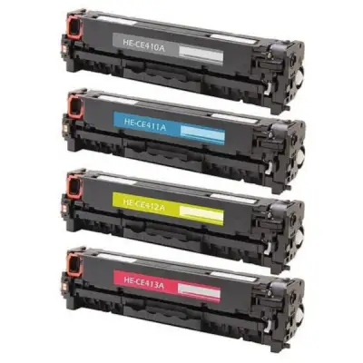 HP CE 410A / HP 305A Full Set Toner Cartridges (Black, Cyan, Yellow & Magenta) - Compatible