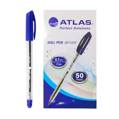 Atlas 0.7mm Fine Ball Pen 50Pcs - Blue