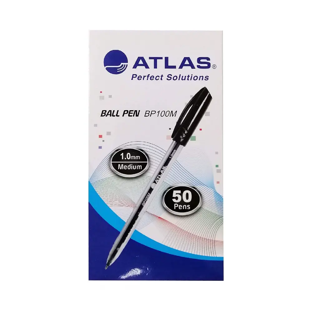 Atlas Black 0.7Mm Fine Ball Pen 1X50
