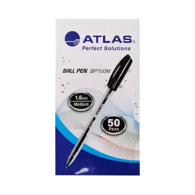 Atlas Black 0.7Mm Fine Ball Pen 1X50
