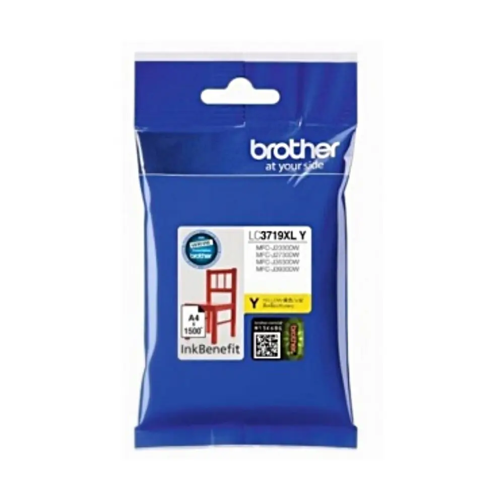 Brother LC 3719XL Y High Yield Yellow Cartridge For Brother MFC J3530 & MFC J3930 Printer