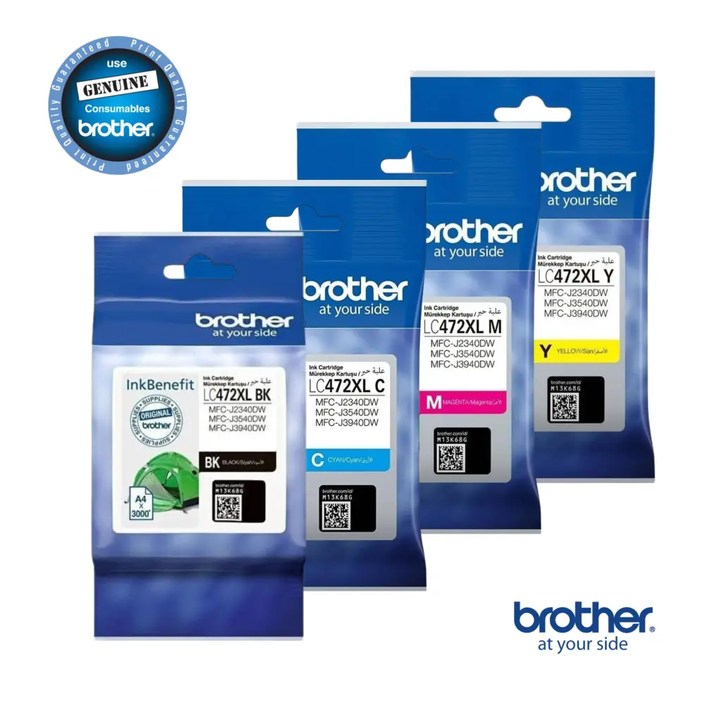 Brother Lc472XL Ink Cartridge Combo Pack (Bk/C/M/Y)