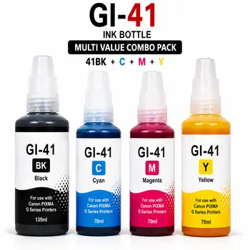 Canon GI-41 Black + Cyan + Magenta + Yellow Ink Bottle (Multi Value Combo Pack) – Compatible