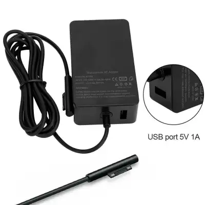 Microsoft Surface Pro Charger 65W 15V 4A Laptop Power Adapter with USB Charging Port