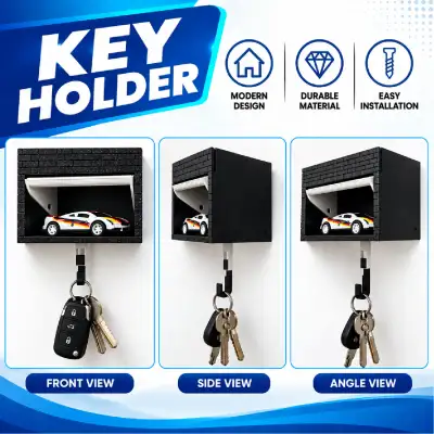 Garage Key Holder – Wall Mounted Car Key Organizer with Mini Garage Design