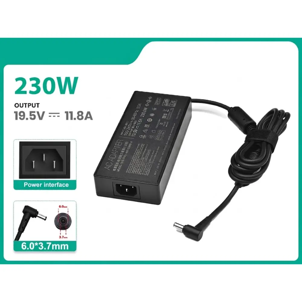 Asus Laptop Charger 230W 19.5V-11.8A 6.0X3.7Mm (230W) / Power Supply Adapter/ High Quality Replacement Adapter